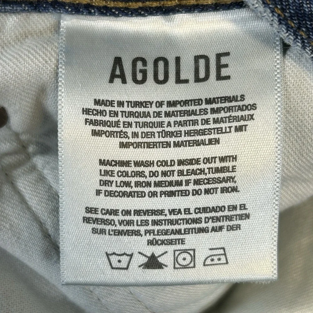 AGOLDE 90's Pinch Waist High Rise Straight Jeans In Range Wash - Size 33 - Picture 8 of 9